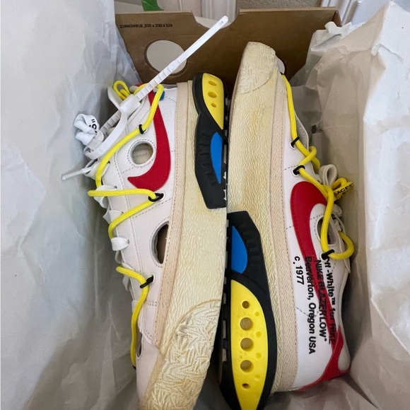 Nike Off-White X Blazer Low White University Red Size: 9 - Picture 4 of 11
